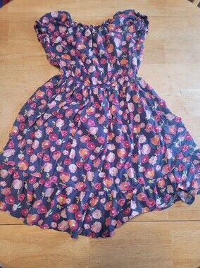 Girls Carters Navy Floral Sundress - Pink & Coral Flower Print, Size 8